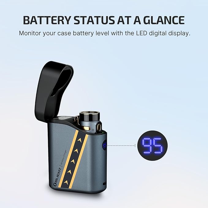 OLIGHT Baton4 Premium Edition EDC Flashlight 1300 Lumens with Type-C Charging Case, Powered by Rechargeable Battery, Small LED Light IPX8 Waterproof for Camping (Fighter Pilot)