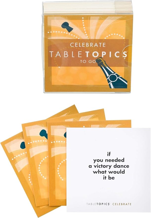 TableTopics Celebrate to Go Question Card Game - 40 Conversation Starter Cards for Parties, Special Occasions, Holidays, Take Anywhere, Great Gift