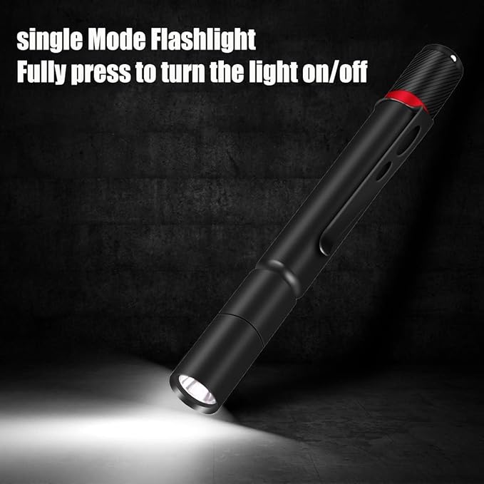 9 Pack LED Pen Light Flashlight Single Mode Aluminum Waterproof Mini Flashlight with Clip Pocket Pen Flashlights for Hurricane Work Camping Emergency
