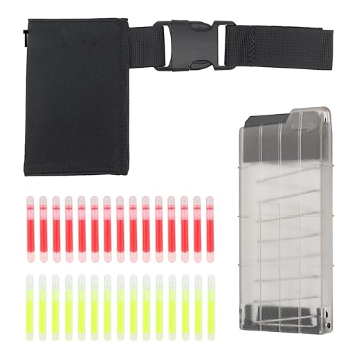 Marking Light,Glow Sticks,Pouch Hanger Emergency,Portable Label,Easy to Use Marker,with Fixed Sleeve,Dispenser, Black, 20cmx2cmx15cm