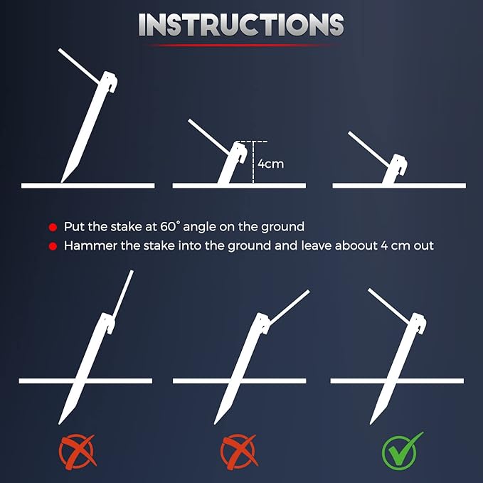 Yalikop 9 Inch Plastic Inflatable Tent Stakes Black Replacement Yard Inflatable Accessories for Camping Tent Pegs Garden Home Decorations