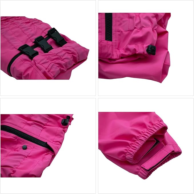 Dogs Waterproof Jacket, Lightweight Waterproof Jacket Reflective Safety Dog Raincoat Windproof Snow-Proof Dog Vest for Small Medium Large Dogs Rosered XXXL