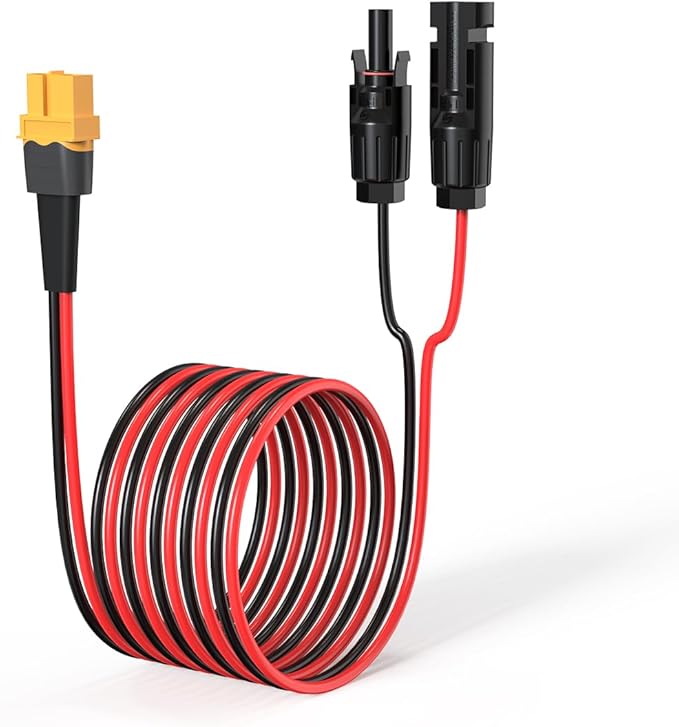 10AWG 35FT XT60 Solar Cable 2 10 25 35 50 75 100FT XT60 Extension Cable Solar Panel Connector to XT60 Connector for Portable Power Station (35FT)