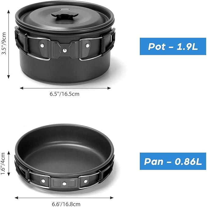 16Pcs Camping Cookware Camping Cooking Set Camping Stove Camping Pots and Pans Set Camping Gear Camp Kitchen Utensils Set
