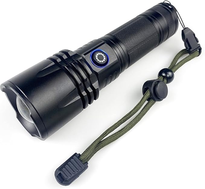 Zoomable Handheld Flashlight High Lumens Rechargeable Tactical Flashlights Long Range Super Bright Torch High Power Multi-Function Led Emergency Handheld Flashlight