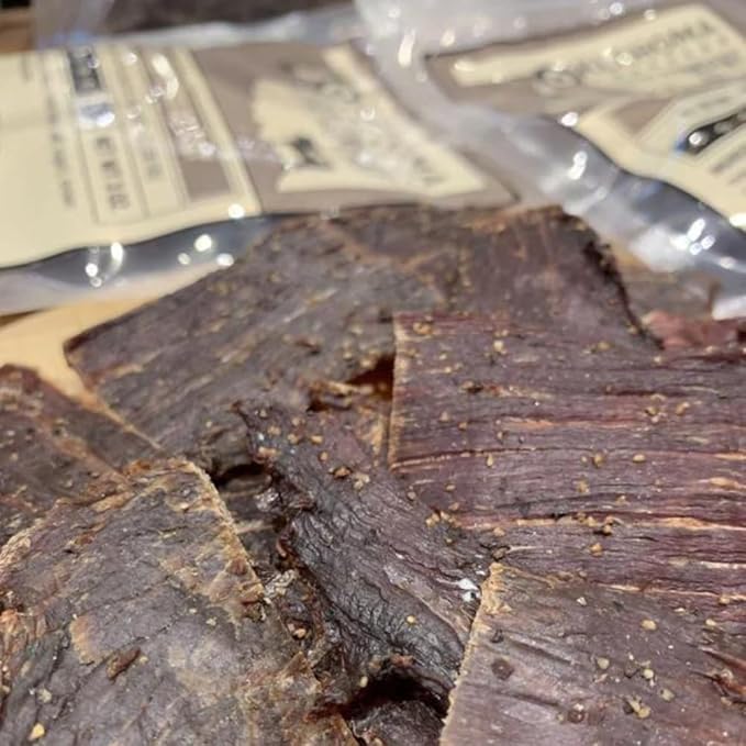 Old Fashioned Peppered Beef Jerky - No Frills Tough and Old Style Dry Beef Jerky - All Natural, Gluten Free, No Added Preservatives and No Added MSG, Healthy Protein Snacks, 2 oz (Pack of 1)