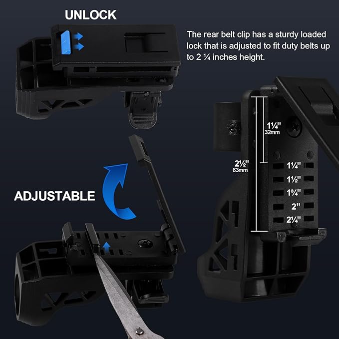 SABERTOOTH Police Tactical Flashlight-2200 High Lumen Duty Belt Flashlight for Law Enforcement Defense Single Mode Flashlight with Holster Tactical Gear Safety Accessories(Black)
