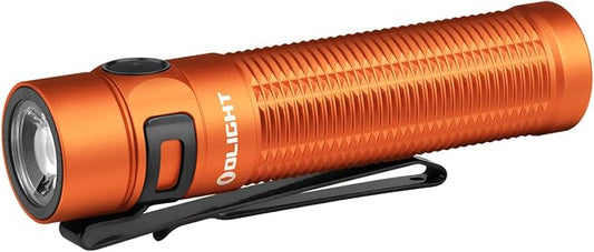 OLIGHT Baton3 Pro Max Flashlight, Rechargeable Compact EDC with Safety Proximity Sensor, 2500 LED High Lumens, Suitable for Camping, Hiking, Emergency (Orange Cool White)