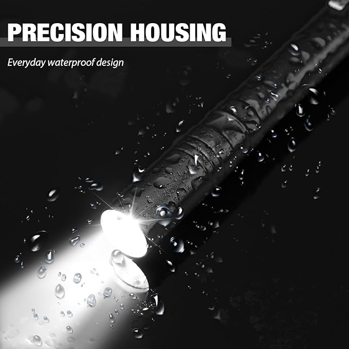 48 Pack Mini Pen Flashlights Bulk LED Pen Lights Aluminum Pocket Flashlights with Clips Small Handheld Torches Gifts for Camping Hiking Emergency Outdoor (Black)