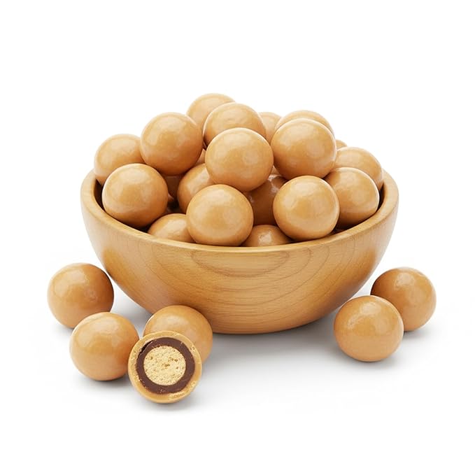 NY Spice Shop Peanut Butter Chocolate Malt Balls Party Decorations - 8 Ounce Malted Milk Ball Candy Birthday Gifts - Chocolate Malted Milk Balls - Dark Chocolate Malt Ball Holiday Snacks