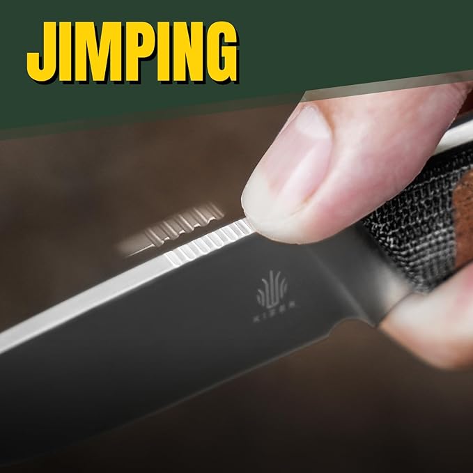 Kizer Smolt Fixed Blade Knife with Sheath, 2.93??154CM Steel Micarta & Mkuruti Handle Fixed blade Knives, Drop Point Fixed Knife Small EDC Knife for Men Women Camping Pocket Knife 1063C1