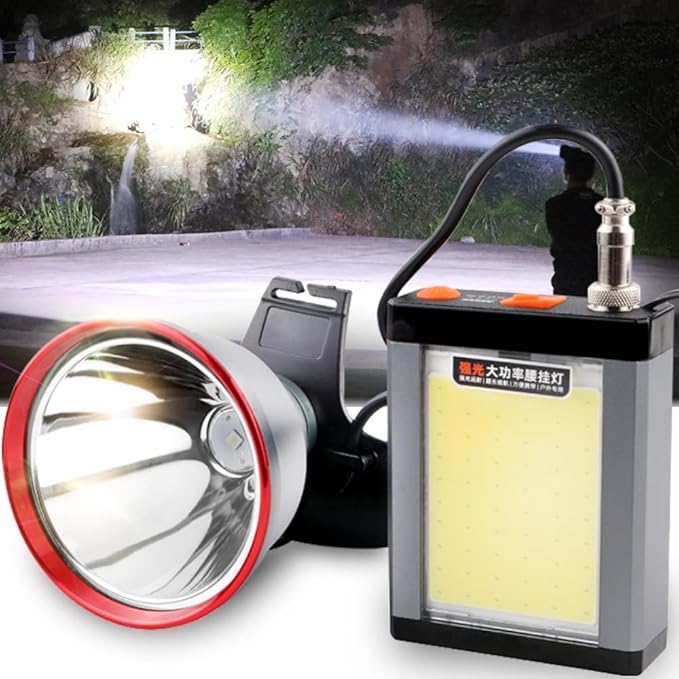 LED Hunting Headlamp Super Bright Rechargeable Head Lamp with Independent Battery Pack, 9 Times Brighter Than Ordinary Headlamps, Perfect for Hunting, Camping, Fishing, Emergency