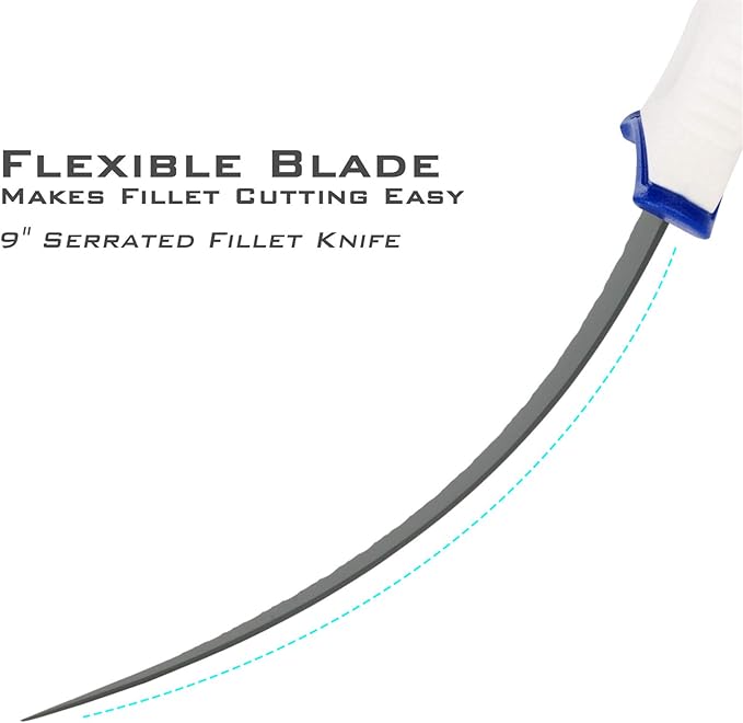 KastKing Spartacus Fillet Knife, Razor Sharp 8Cr14 Stainless-Steel Blade, Boning and Food Prep Knives, Durable/Comfortable Handles, Protective Sheath, Perfect for Fresh or Saltwater