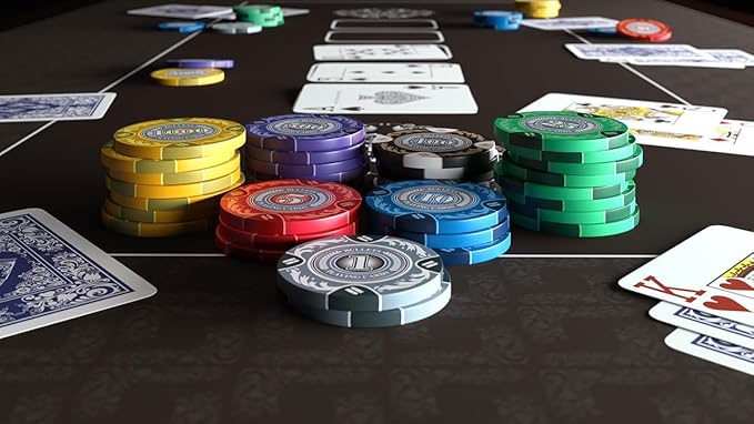 Bullets Poker Set ??Complete Chip Set with Case, Playing Cards, Dices, and Travel Case ??Professional for Texas Hold'em, Blackjack, Poker Games, and Casino Chips, 500 Clay 'Tony' Chips.
