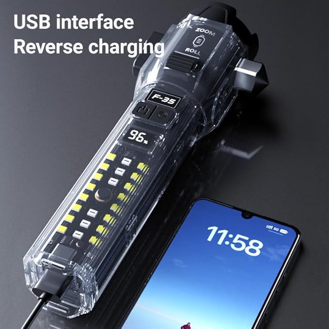 Rechargeable Flashlights High Lumens,Powerful Tactical Flashlightsï¼? Modes LED Flashlight Adjustable,Waterproof Flashlight, Handheld Emergency Lighting Device,Suitable for Home Use,Camping, Hiking