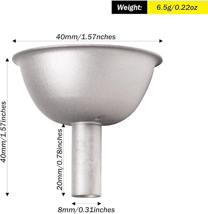 SILVERANT Ultralight Titanium Funnel - Easy Pouring Liquid Filling Hip Flask Funnel for Liquor, Wine, & Spirits