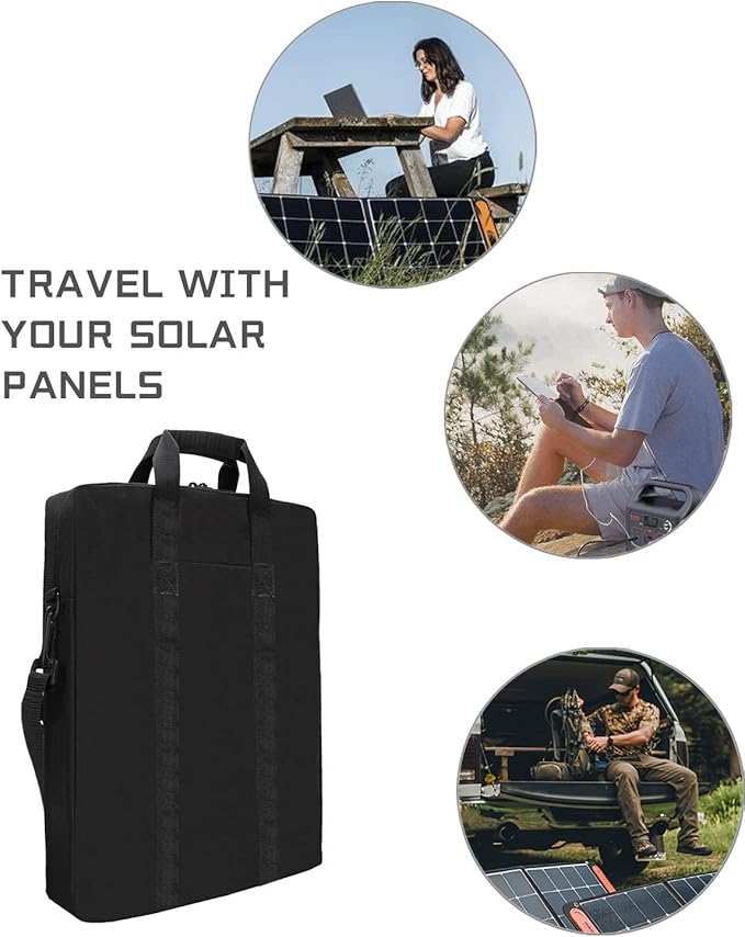 Padded Utility Solar Panel Bag,for Jackery 100 watt Solar Panel,Double Layer Design, Can Hold 2 Battery Panels.