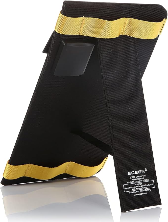 Solar Phone Charger for iPhone, ECEEN 13W Portable Solar Charger with Kickstand for iPhones, Smartphones, Tablets, GPS Units, Speakers, Gopro Cameras, and Other Devices Camping Gadgets Emergency Kit