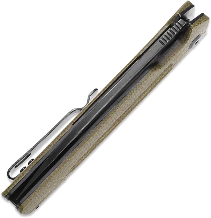 Sitivien ST152 Folding Knife,K110(D2) Steel Blade with Micarta Handle EDC Tool Knife for Outdoor Camping,Hiking,Fishing(Green)