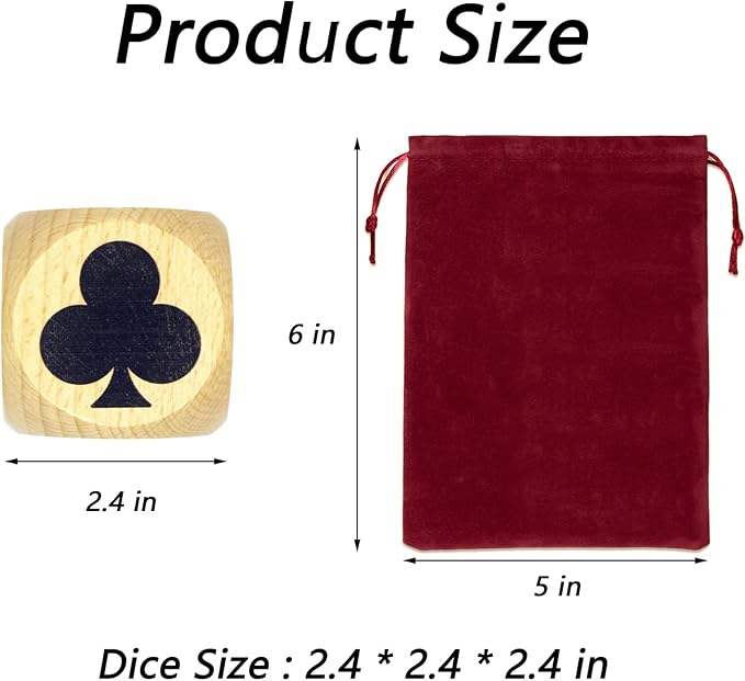 Euchre Markers Cube (2.4 in) Pinochle Bridge Playing Cards Whist Cards Marker Dice Euchre Card Deck Marker Game Dice Indicator Gifts for Euchre Pinochle Bridge Enthusiasts (1 Pc)