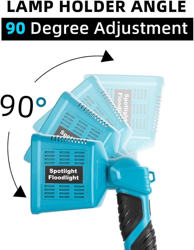 16W Cordless LED Flashlight for Makita 18V Lithium-ion Battery, 1600LM Handheld Work Light with USB Charger Port for Camping, Fishing, Car Repairing, Job Site, Emergency