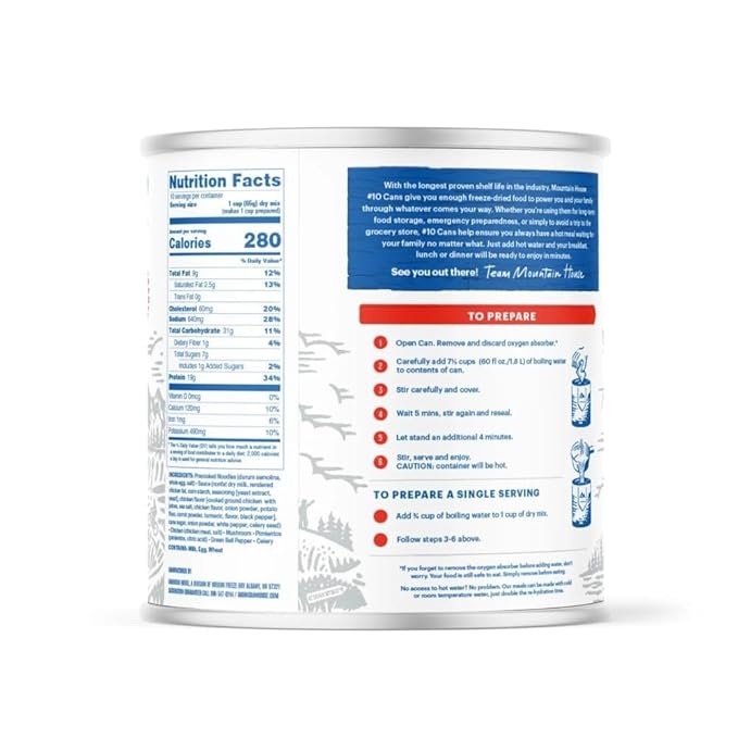 Mountain House Freeze Dried Homestyle Chicken Noodle Casserole #10 Can ??Pack of 6 | Survival & Emergency Canned Food | Camping & Backpacking Meals | 30-Year Taste Guarantee 10 Servings per Can