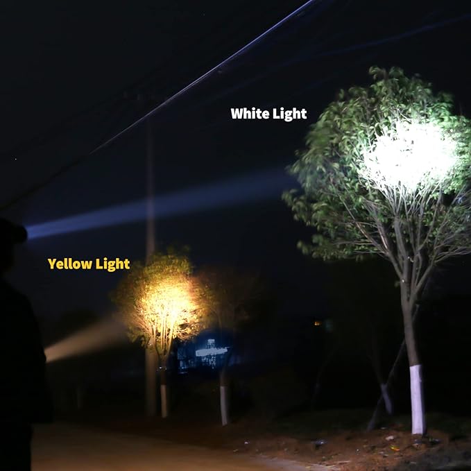 High Power LED Headlamp Separation Design Outdoor Head Lamps Waterproof&Rechargeable Long Distance Headlight for Camping Hiking FishingHunting (White Light)