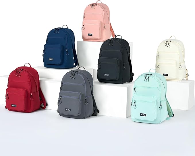Carry On Travel Backpack For Women, 18 Inch Water Resistant Large Backpack Lightweight Bookbag For Men, 8x14x18 Personal Item Bag Casual Daypack Backpacks For Work Office Commuter (Burgundy)