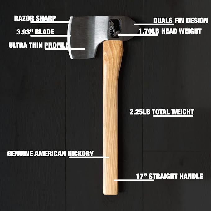 King of Diamonds Throwing Axe: World Axe Throwing League Premium Competition Throwing Axe, WATL Throwing Hatchet with Round Hickory Wooden Handle (Square Handle)
