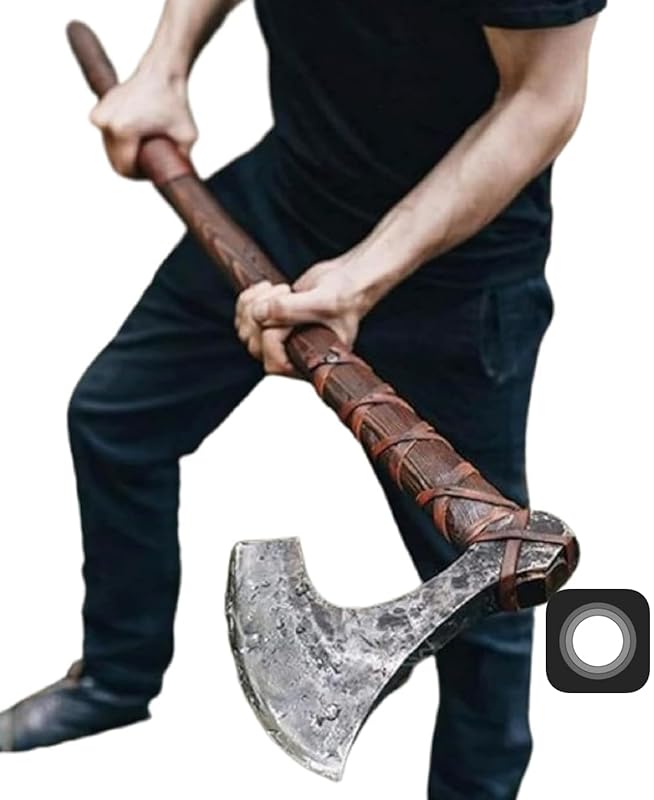 -Two Handed Berserker Axes Handmade Viking Axe Hatchet Norse Axe- 40" Long Two-Handed Berserker Axe Forged Axe - Bearded Axe - with Sheath(Large NorseAxe)