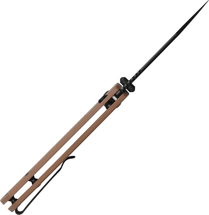 CJRB Pyrite-Light Pocket Knife, 3.34'' Upgraded AR-SFII Steel Blade FRN Handle, Sharp EDC Knives for Camping Survival Hiking(J1945 Brown)