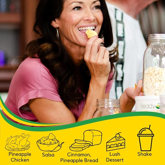 Ready Harvest Pineapples Freeze Dried Whole Foods for Emergency Food Storage, Camping Supplies, and Survival Kits | Sealed Fresh in #10 Can | 30 Year Shelf Life | 6 Cans