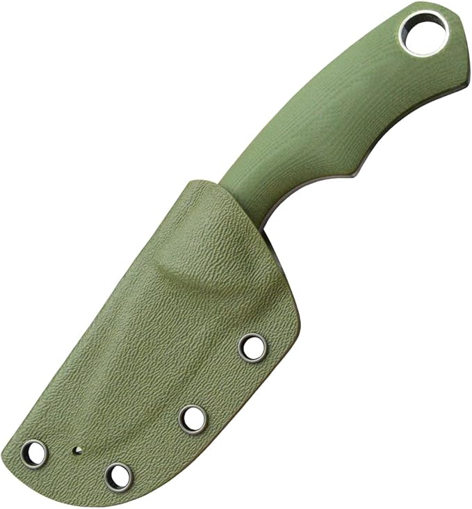 TONIFE Neck Knife Mini Outdoor Survival Fixed Blade Knife, EDC High Hardness Sharp Blade 1.7'' Portable Neck with Kydex Sheath and Ball Chain (army green)