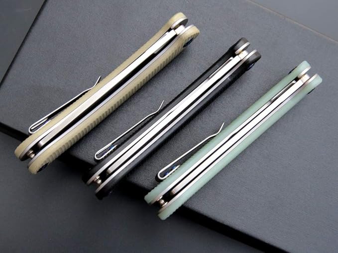 Eafengrow EF939 Folding Pocket Knife with D2 Steel Blade G10 Handle; EDC Pocket Folding Knife for Camping Survival and Outdoor (Black)