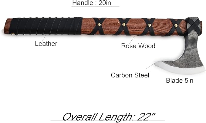 | Exquisite Handmade Viking Axe - Ideal for Collectors & Enthusiasts | Authentic, Artisan-Crafted | Medieval Styled Axe with Durable and Robust High Carbon Steel (GC-AX10)