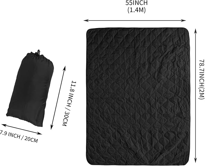Poncho Liner Military Insulation Outdoor Camping Blanket for Travel, Beach, Grass, Picnic, Car Emergency, Outdoor, Survival