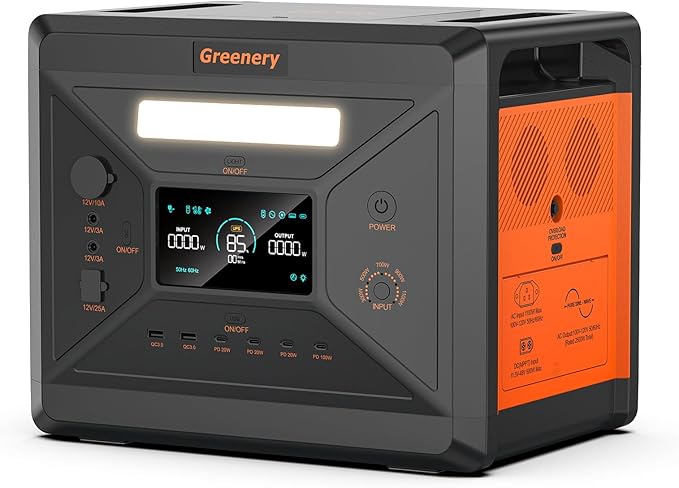 Greenery 2500W Portable Power Station, 2304Wh Large Capacity Solar Generator, Power Station for Home Backup, Camping, Outdoor Backup Battery