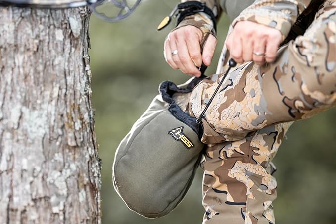 Hunter Safety System Boot Muff: Essential Cold Weather Gear for Hunting or Fishing - Polar Fleece Feet Warmer with Zippered Pockets and Heel Strap - Top Hunting Accessories for Comfort & Protection