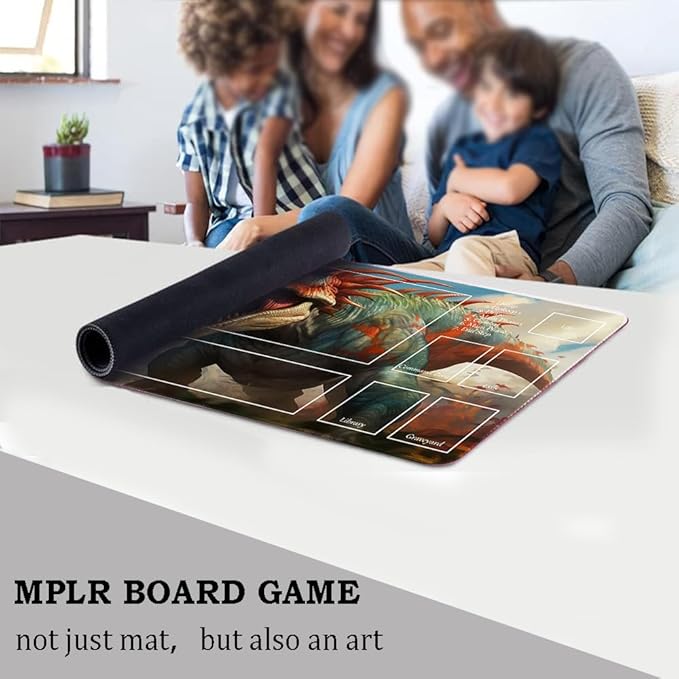 Board Game Pad MTG Playmat + Free Waterproof Bag, TCG Solitaire Table Game Pad Size 24 x 14 inche Mouse Mat Compatible with MTG TCG (Gishath, Sun's Avatar)
