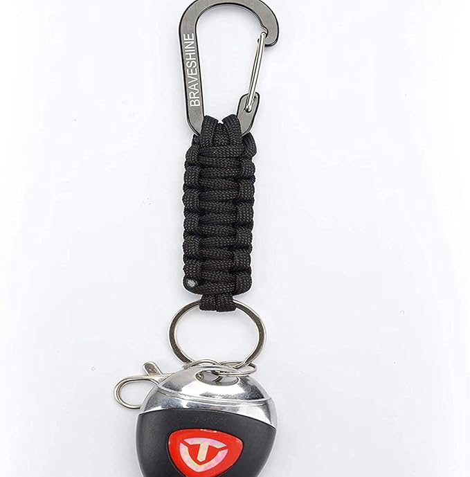 BRAVESHINE Paracord Keychain Carabiner Clip, D Ring Lanyard Hanger Stroller Hook for Water Bottle, Key, Backpacks, Men, Women