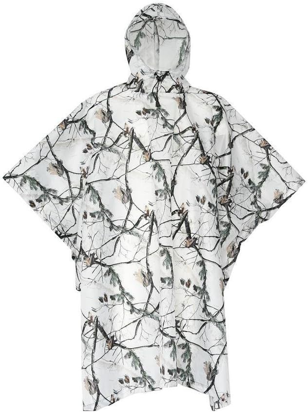 3 in 1 Poncho Multifunction Rain Coat Snow Raincoat Ground Sheet Tent Cover Shelter for Hunting Camping Camouflage