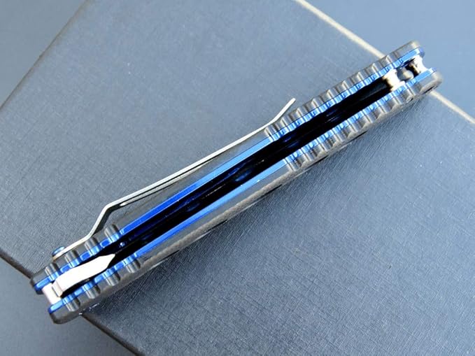 Eafengrow EF27 Folding knife, D2 Steel Blade Everyday Carry, Flipper Open, Liner Lock, G10 Handle Pocket Knifes with Clip for Camping Hiking(Black)