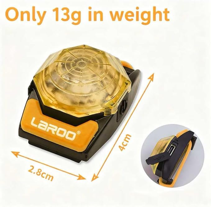 LaRoo Dog Lights for Night Walking,USB-C Rechargeable Safety Lights,Only 13g for Small Dogs, 3 Modes Waterproof LED Collar Charm for Nighttime Running,Pet Camping Essentials(Yellow)