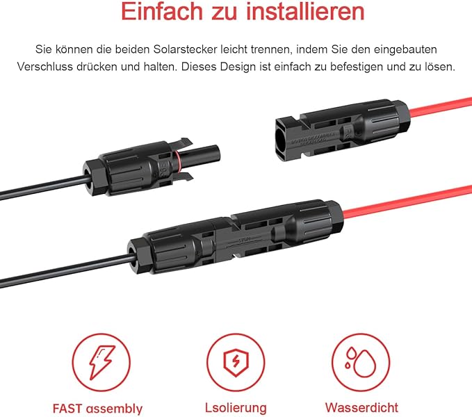 10AWG 10FT XT60 Solar Cable 2 10 25 35 50 75 100FT XT60 Extension Cable Solar Panel Connector to XT60 Connector for Portable Power Station (10FT)