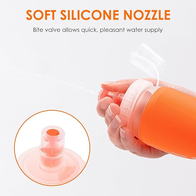 2 Pack Soft Flask Running Water Bottle Collapsible Water Bottle for Trail Running Hydration Pack Hiking Cycling Climbing 350ML