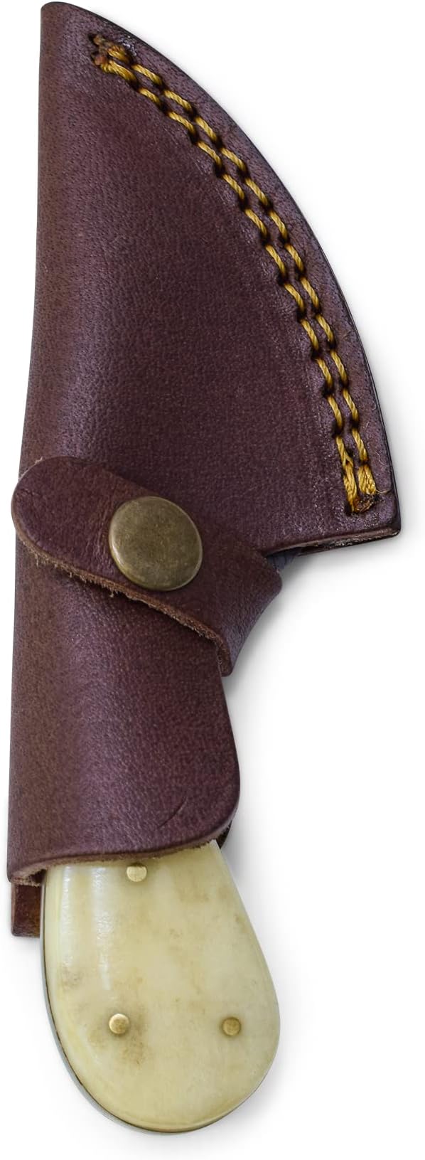 Titan International Knives Damascus EDC Skinning Fixed Blade Knife | Handmade 1095 4340 Carbon Mix Hand Pounded | Stag Horn & Camel Bone Grip for Hunting with Sheath