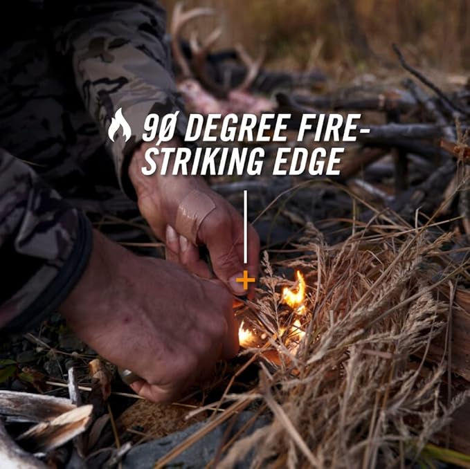 Gerber Gear Principle - Fixed-Blade Survival Knife for Hunting, Camping & More - Features Firestriking Spine & Triple Mounting Sheath - Made in USA - Black