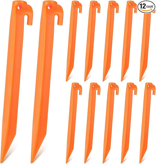 Yalikop 9 Inch Plastic Inflatable Tent Stakes Black Replacement Yard Inflatable Accessories for Camping Tent Pegs Garden Home Decorations