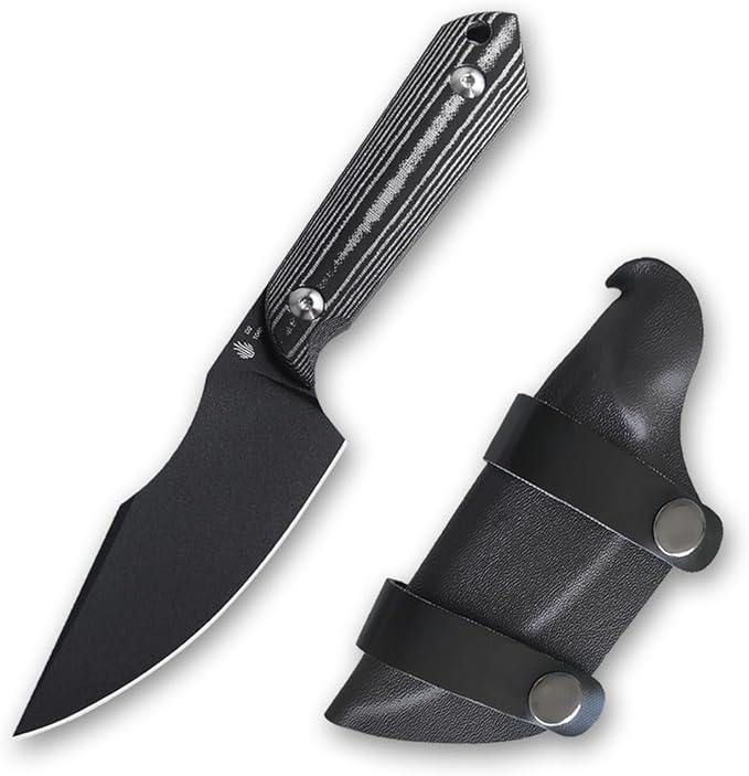 Kizer Harpoon Fixed Blade Knife, D2 Blade with Black Micarta Handle Hunting Knives, EDC Fixed Blade Knife with Sheath, for Hunting Hiking Camping 1040A1