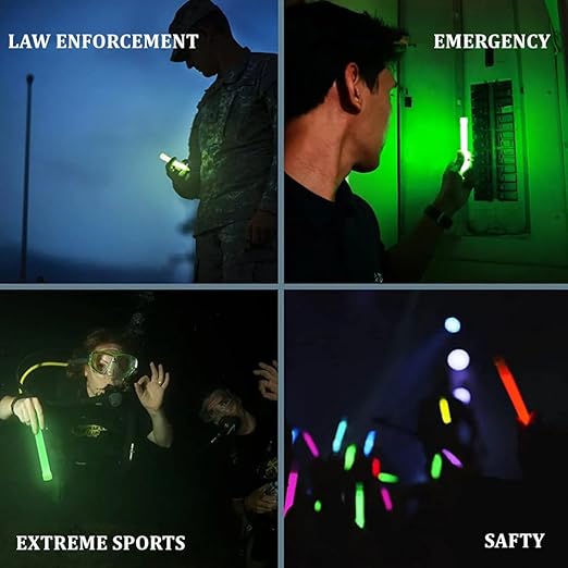 Glow Fever Emergency Safety Military Grade Glow Sticks, 10PCS, 6" Ultra Bright Light Sticks with 12 Hours Duration. Great for Hiking, Party, Camping, Blackouts, Hurricane and Survival Kits (Yellow)
